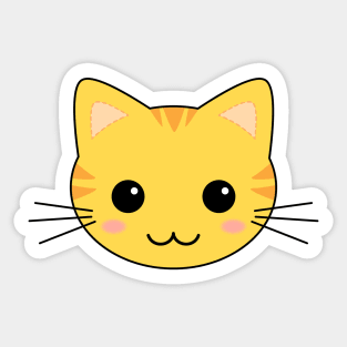 Cute Yellow Kawaii Tabby Cat Sticker